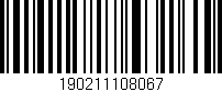 Código de barras (EAN, GTIN, SKU, ISBN): '190211108067'