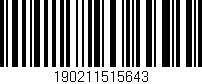 Código de barras (EAN, GTIN, SKU, ISBN): '190211515643'