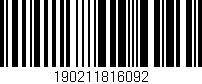 Código de barras (EAN, GTIN, SKU, ISBN): '190211816092'