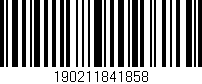 Código de barras (EAN, GTIN, SKU, ISBN): '190211841858'