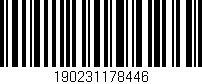Código de barras (EAN, GTIN, SKU, ISBN): '190231178446'