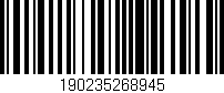 Código de barras (EAN, GTIN, SKU, ISBN): '190235268945'
