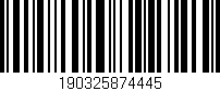Código de barras (EAN, GTIN, SKU, ISBN): '190325874445'