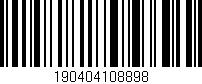 Código de barras (EAN, GTIN, SKU, ISBN): '190404108898'