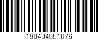 Código de barras (EAN, GTIN, SKU, ISBN): '190404551076'