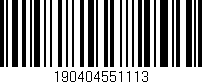 Código de barras (EAN, GTIN, SKU, ISBN): '190404551113'