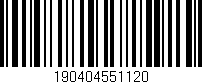 Código de barras (EAN, GTIN, SKU, ISBN): '190404551120'