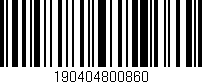Código de barras (EAN, GTIN, SKU, ISBN): '190404800860'
