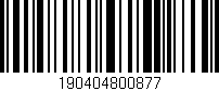 Código de barras (EAN, GTIN, SKU, ISBN): '190404800877'