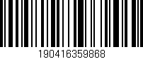 Código de barras (EAN, GTIN, SKU, ISBN): '190416359868'