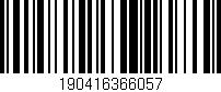 Código de barras (EAN, GTIN, SKU, ISBN): '190416366057'
