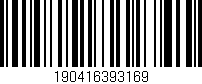 Código de barras (EAN, GTIN, SKU, ISBN): '190416393169'