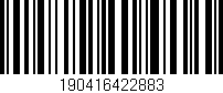 Código de barras (EAN, GTIN, SKU, ISBN): '190416422883'