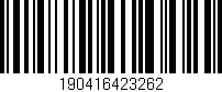 Código de barras (EAN, GTIN, SKU, ISBN): '190416423262'
