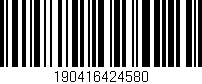 Código de barras (EAN, GTIN, SKU, ISBN): '190416424580'
