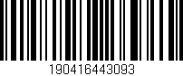 Código de barras (EAN, GTIN, SKU, ISBN): '190416443093'