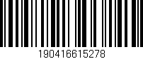 Código de barras (EAN, GTIN, SKU, ISBN): '190416615278'