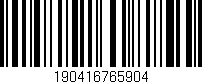 Código de barras (EAN, GTIN, SKU, ISBN): '190416765904'