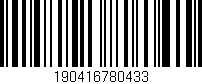 Código de barras (EAN, GTIN, SKU, ISBN): '190416780433'