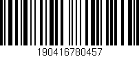 Código de barras (EAN, GTIN, SKU, ISBN): '190416780457'