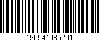 Código de barras (EAN, GTIN, SKU, ISBN): '190541985291'
