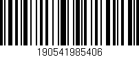 Código de barras (EAN, GTIN, SKU, ISBN): '190541985406'