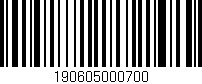 Código de barras (EAN, GTIN, SKU, ISBN): '190605000700'