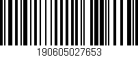 Código de barras (EAN, GTIN, SKU, ISBN): '190605027653'