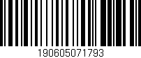 Código de barras (EAN, GTIN, SKU, ISBN): '190605071793'