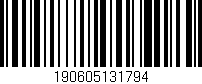 Código de barras (EAN, GTIN, SKU, ISBN): '190605131794'