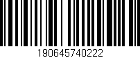Código de barras (EAN, GTIN, SKU, ISBN): '190645740222'