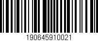 Código de barras (EAN, GTIN, SKU, ISBN): '190645910021'
