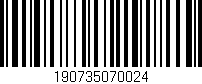 Código de barras (EAN, GTIN, SKU, ISBN): '190735070024'