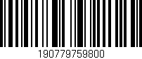 Código de barras (EAN, GTIN, SKU, ISBN): '190779759800'