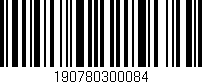 Código de barras (EAN, GTIN, SKU, ISBN): '190780300084'