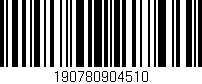 Código de barras (EAN, GTIN, SKU, ISBN): '190780904510'