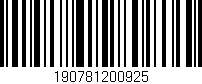 Código de barras (EAN, GTIN, SKU, ISBN): '190781200925'
