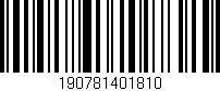 Código de barras (EAN, GTIN, SKU, ISBN): '190781401810'