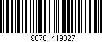 Código de barras (EAN, GTIN, SKU, ISBN): '190781419327'