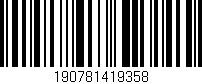 Código de barras (EAN, GTIN, SKU, ISBN): '190781419358'