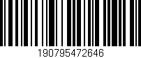 Código de barras (EAN, GTIN, SKU, ISBN): '190795472646'
