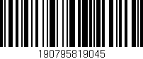 Código de barras (EAN, GTIN, SKU, ISBN): '190795819045'