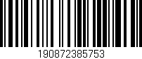 Código de barras (EAN, GTIN, SKU, ISBN): '190872385753'