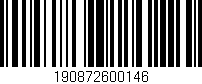 Código de barras (EAN, GTIN, SKU, ISBN): '190872600146'