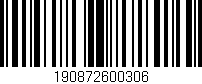 Código de barras (EAN, GTIN, SKU, ISBN): '190872600306'