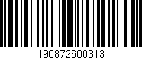 Código de barras (EAN, GTIN, SKU, ISBN): '190872600313'