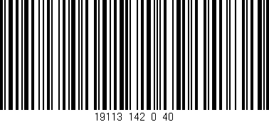Código de barras (EAN, GTIN, SKU, ISBN): '19113_142_0_40'
