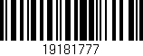 Código de barras (EAN, GTIN, SKU, ISBN): '19181777'