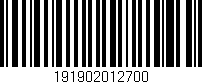 Código de barras (EAN, GTIN, SKU, ISBN): '191902012700'