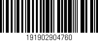 Código de barras (EAN, GTIN, SKU, ISBN): '191902904760'